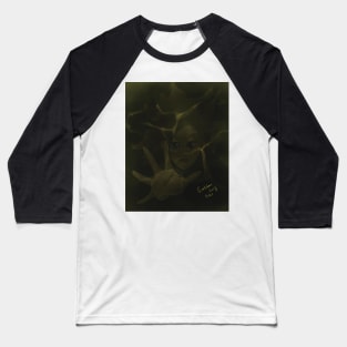 Creepy Mermaid in Murky Water Baseball T-Shirt